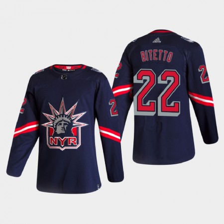 New York Rangers Dresy Anthony Bitetto 22 2020-21 Reverse Retro Authentic - Pánské